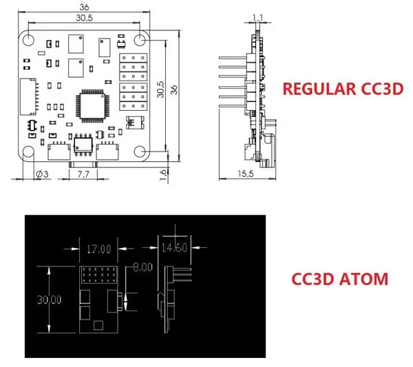 Полетный контроллер CC3D Atom Mini FPV