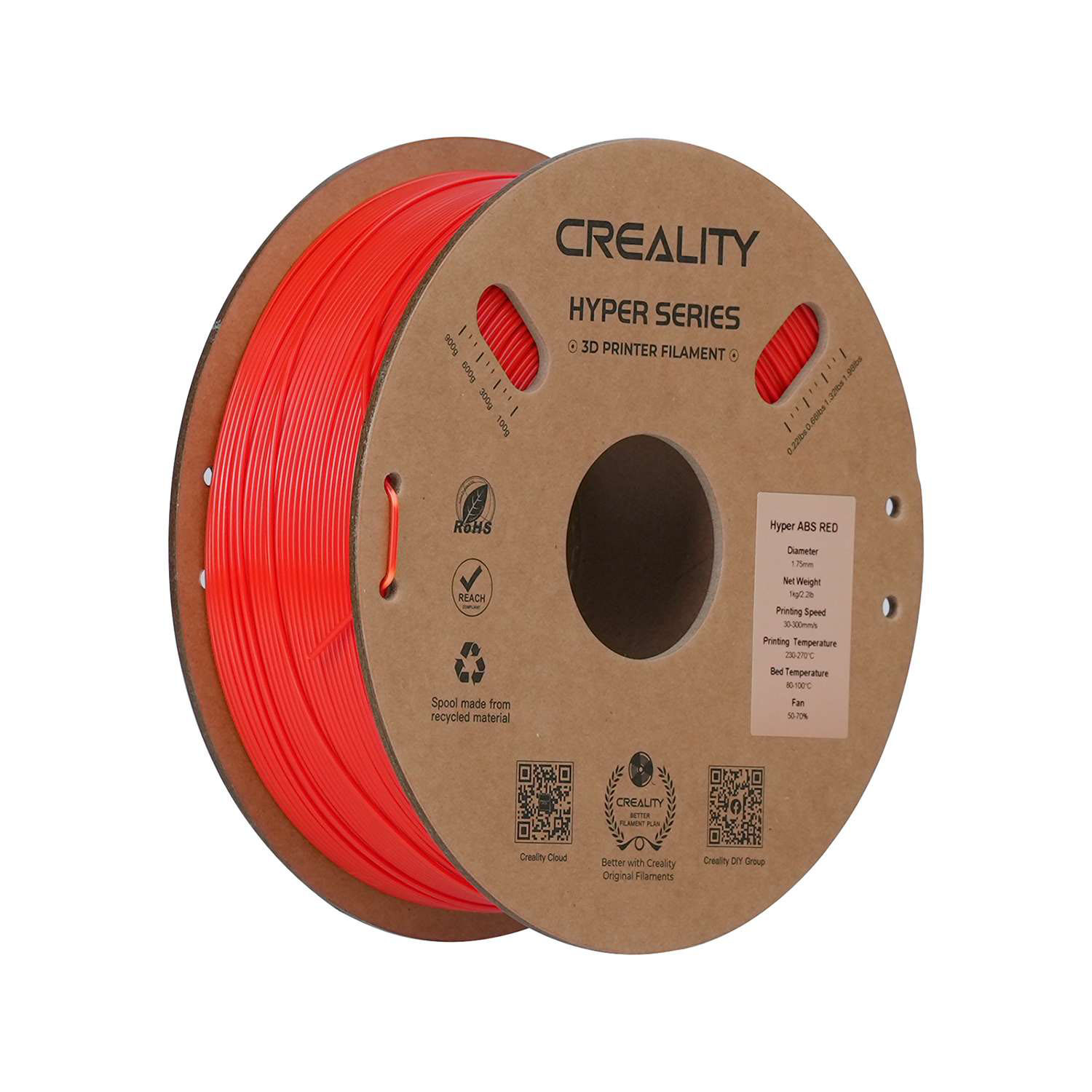 Филамент Creality ABS Hyper, 1.75 мм, 1 кг, красный