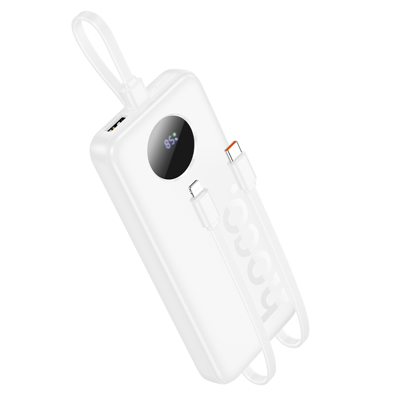 Внешний аккумулятор Hoco J132 Sabio 22.5W+PD20W с 3 кабелями (10000mAh, белый)