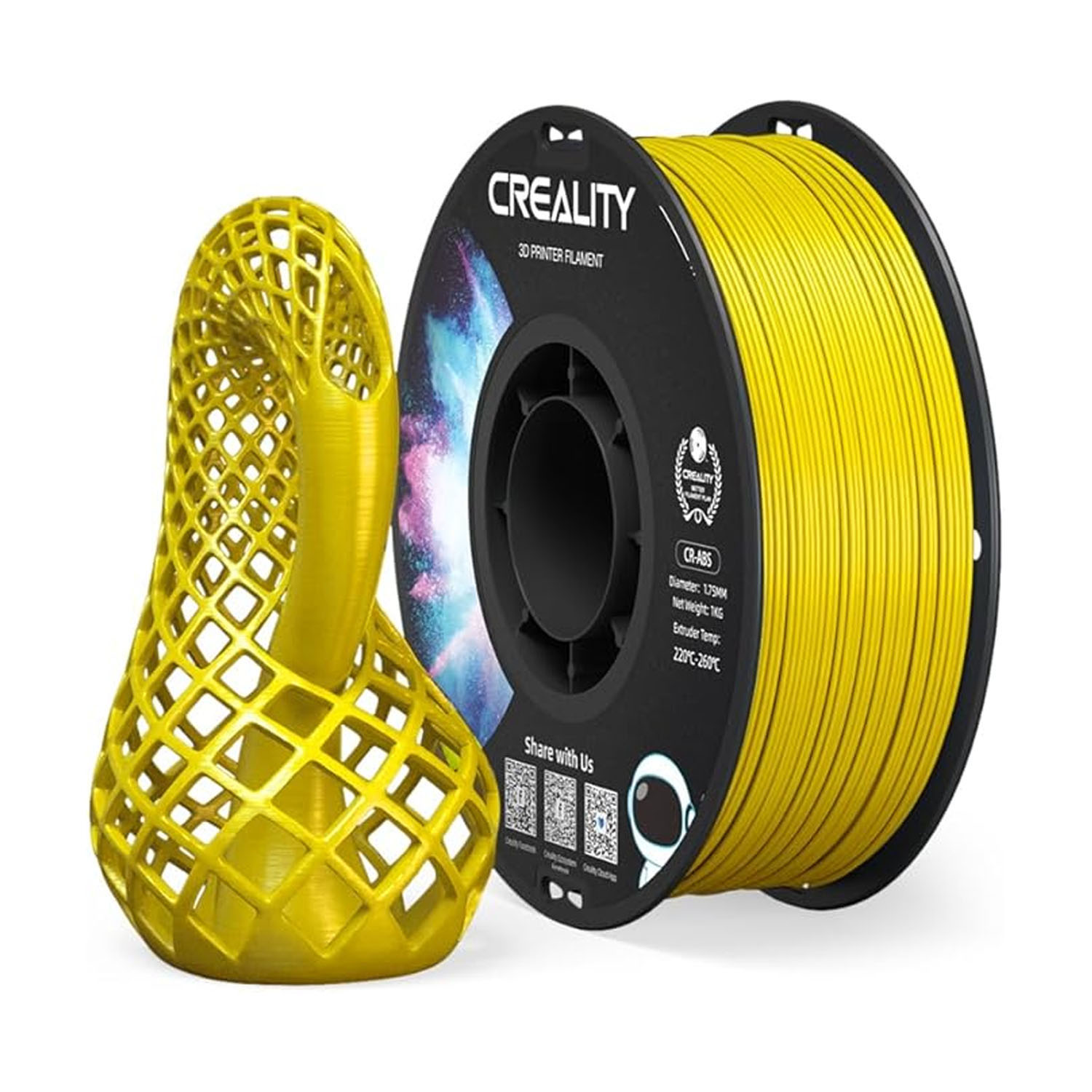 Филамент Creality ABS-CR, 1.75 мм, 1 кг, желтый