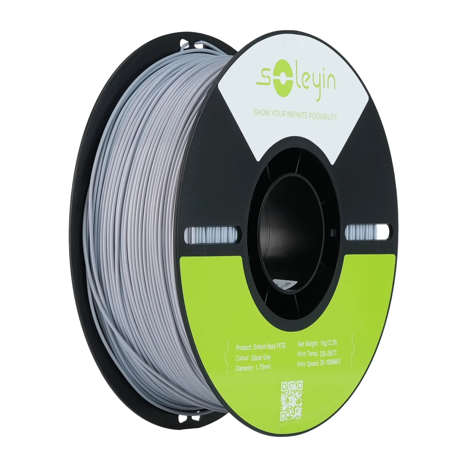 Филамент Creality PETG Basic Soleyin, 1.75 мм, 1 кг, серый ледник