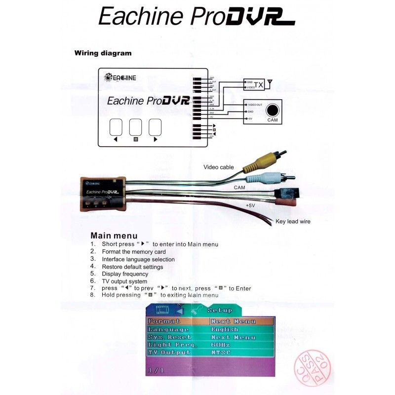 Цифровой видеорегистратор Eachine Pro DVR Mini