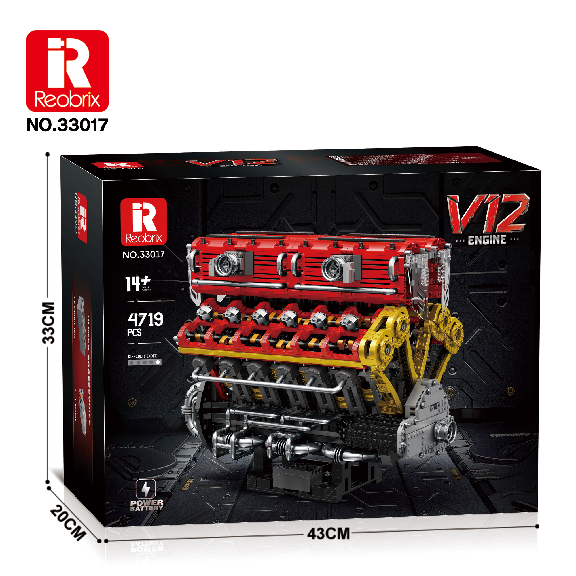 Конструктор Двигатель V12 Reobrix 33017