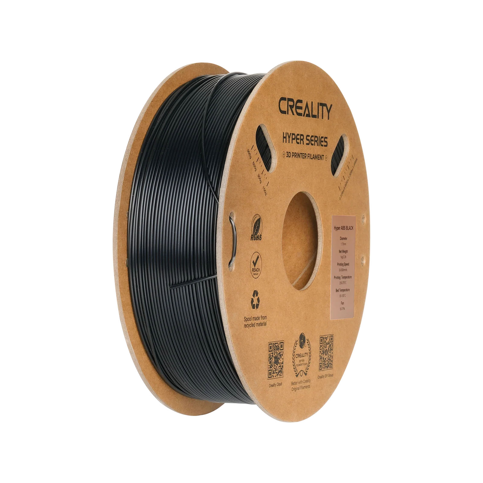 Филамент Creality ABS Hyper, 1.75 мм, 1 кг, черный