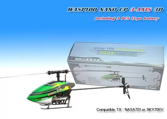Радиоуправляемый вертолёт Skyartec WASP WASP NANO CP MNH02-3