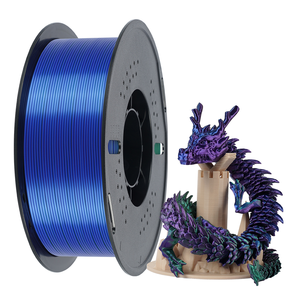 Филамент Kingroon PLA Tri-Silk Blue-Green-Purple 1.75mm 1KG