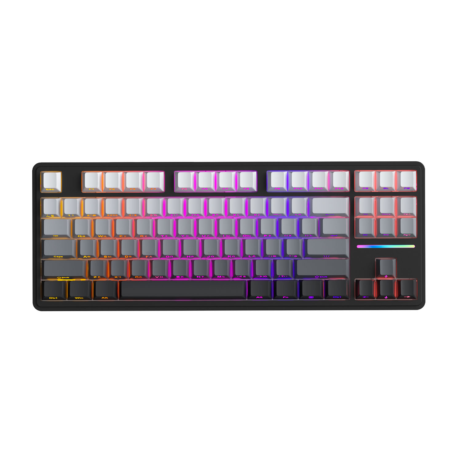 Беспроводная игровая клавиатура CYBERLYNX RX87 PRO Panda Silent Switch (градиент/серый)