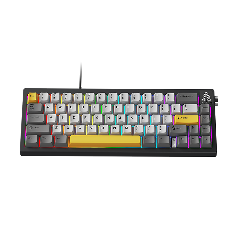 Проводная игровая клавиатура AJAZZ AK650 Moon Yellow Switch (серый/белый/желтый)