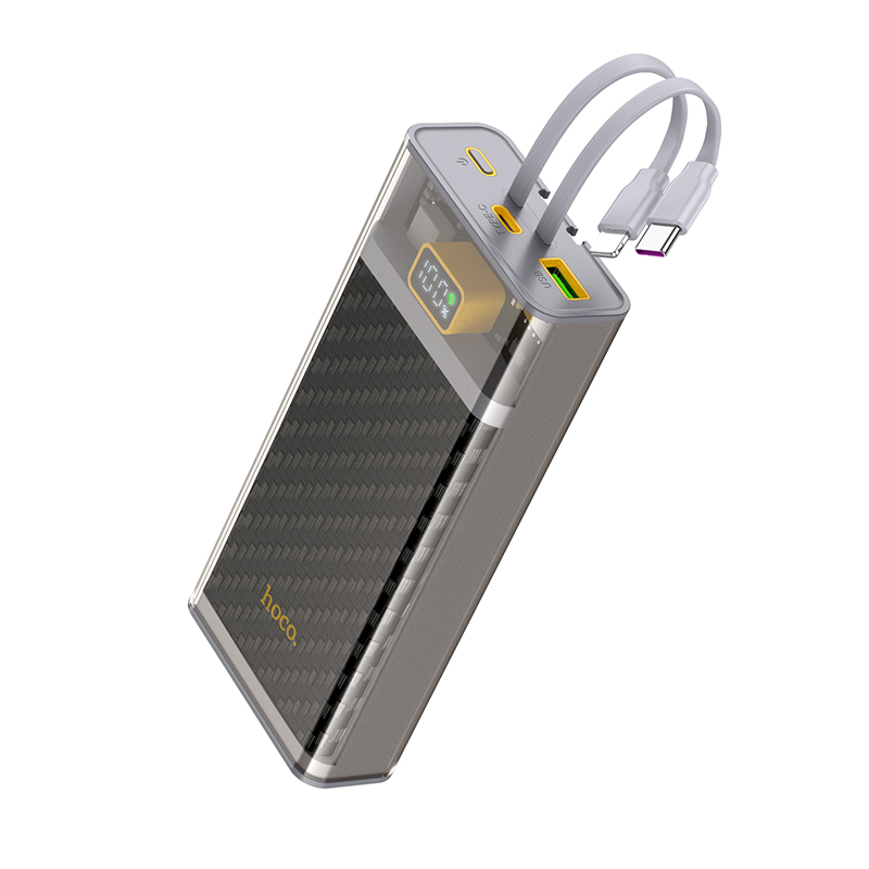 Внешний аккумулятор Hoco J104A Discovery edition 22.5W с кабелем (20000mAh, серый)