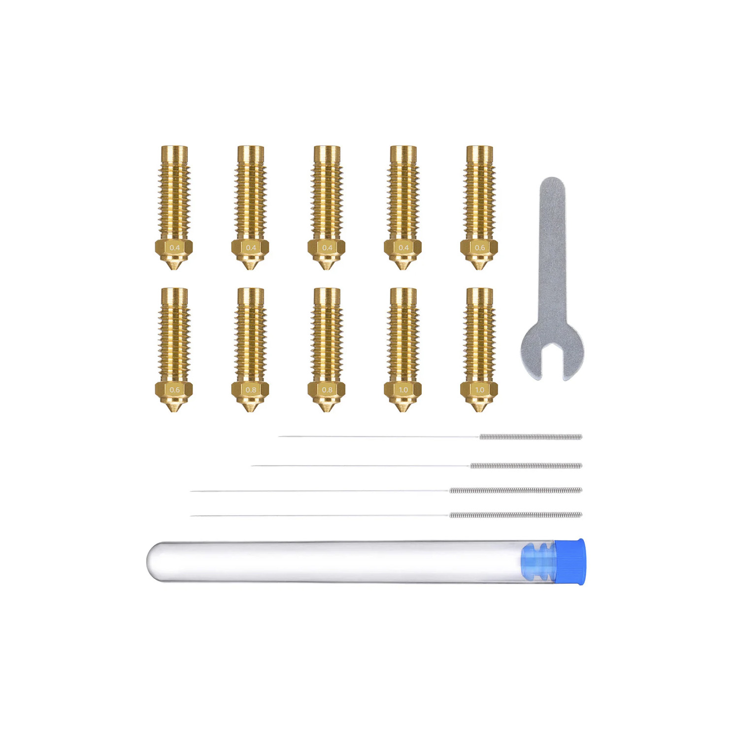 Набор латунных сопел разного размера для Neptune 4 Max/4 Plus