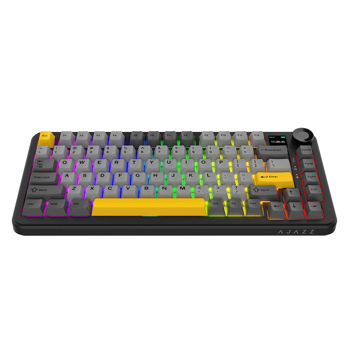 Компьютерная клавиатура AJAZZ AK820 MAX PLUS (черно-серая с желтым)