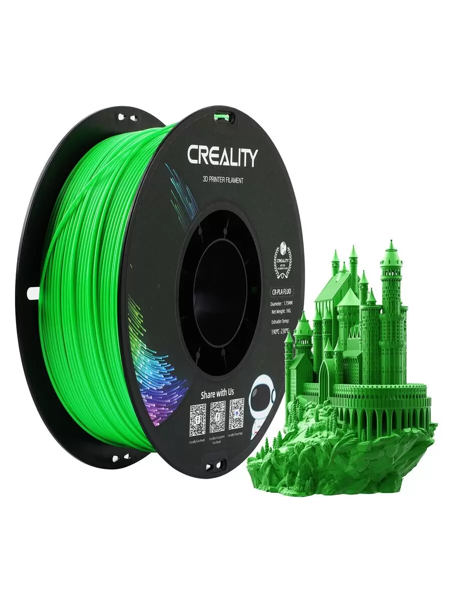Филамент Creality CR-PLA Fluorescent Green 1.75mm 1KG