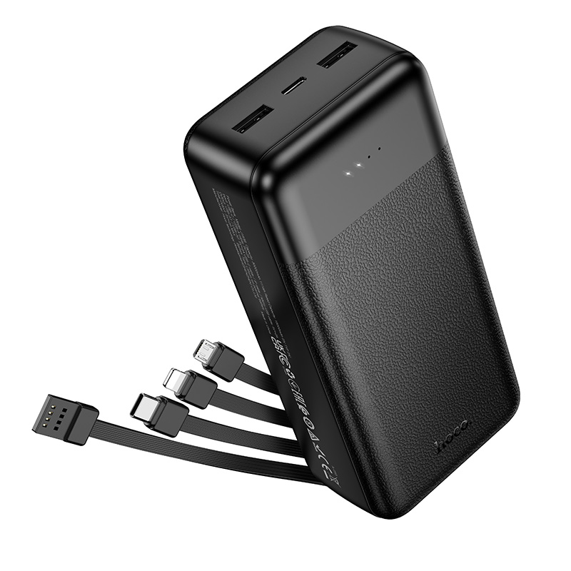 Внешний аккумулятор Hoco J163B Wonderful с 4 кабелями (30000mAh, черный)
