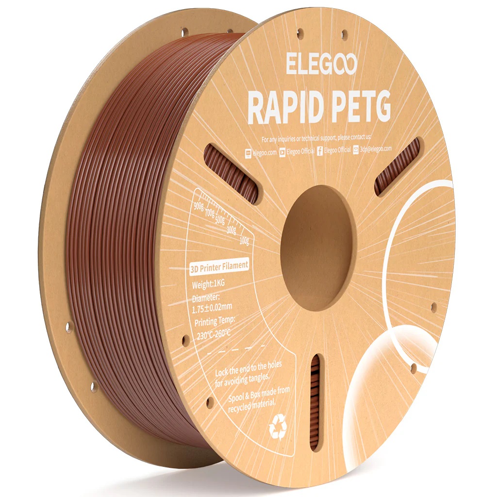 Филамент Elegoo PETG Rapid, 1.75 мм, 1 кг, коричневый