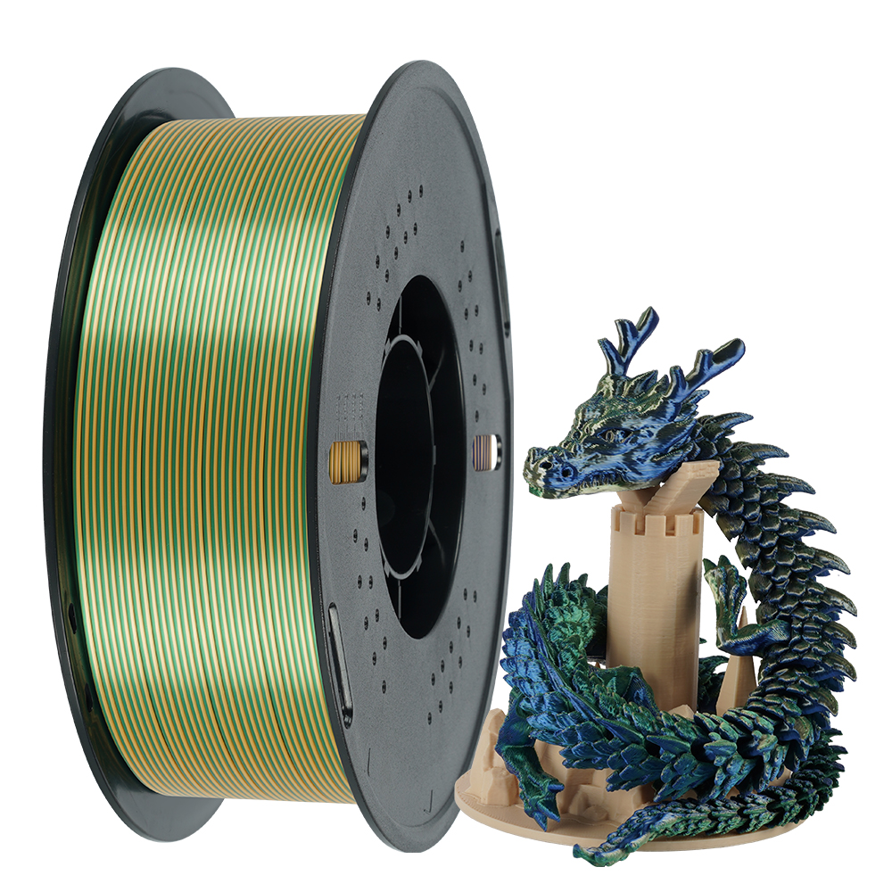 Филамент Kingroon PLA Tri-Silk Blue-Green-Orange 1.75mm 1KG