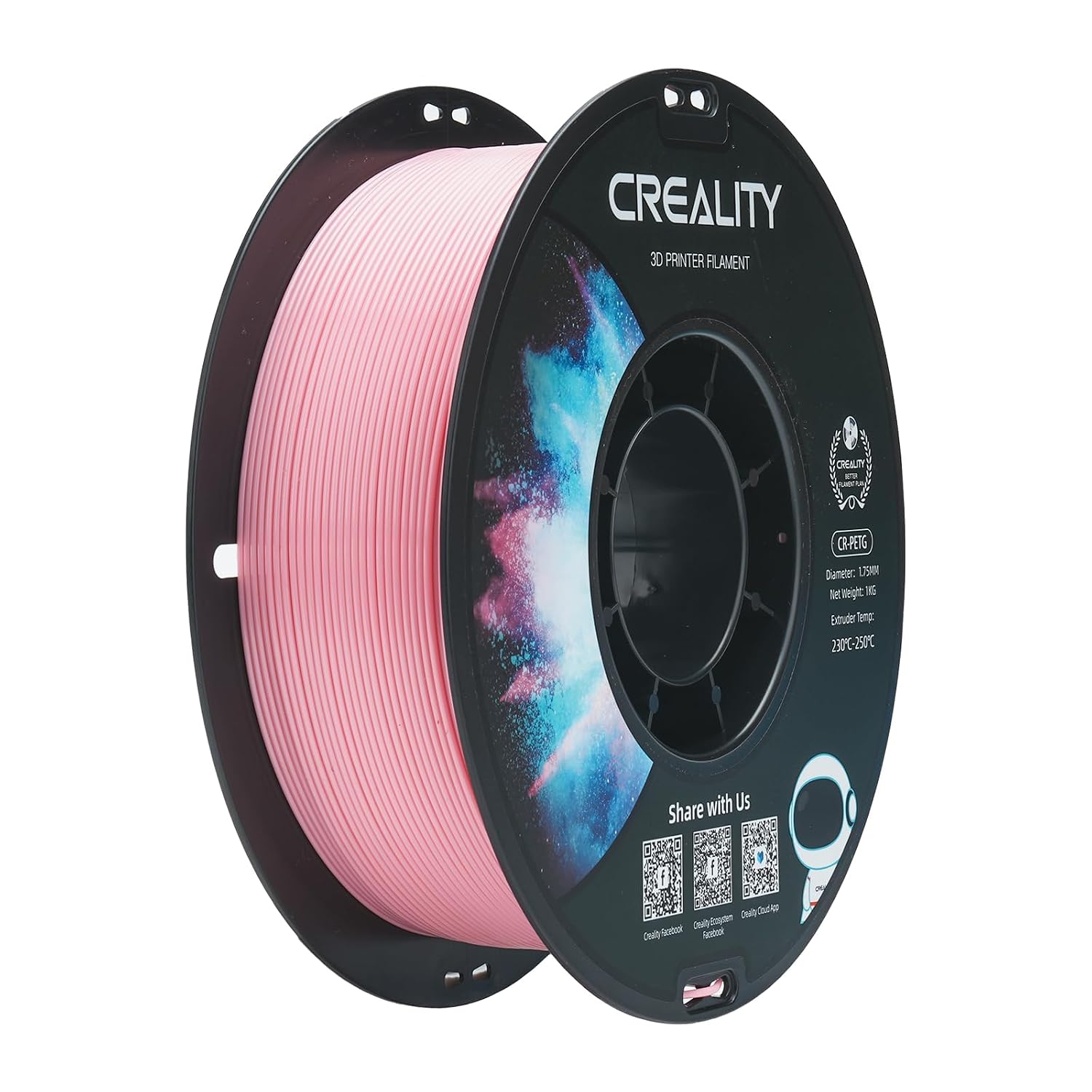 Филамент Creality PETG, 1.75 мм, 1 кг, розовый