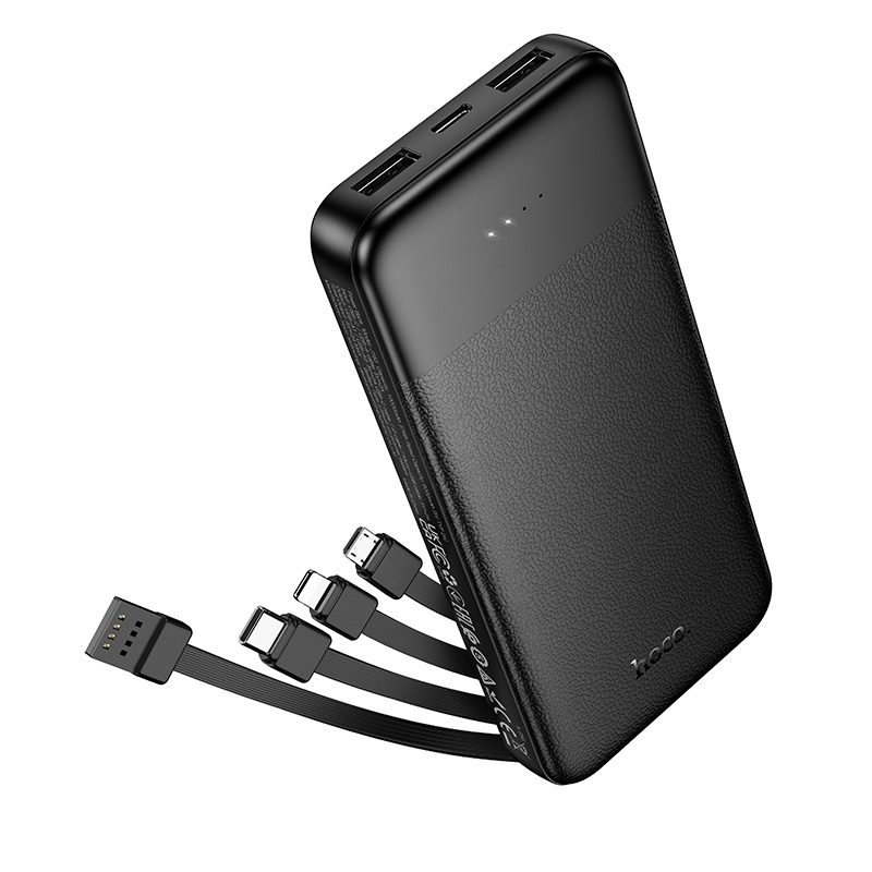 Внешний аккумулятор Hoco J163 Wonderful с 4 кабелями (10000mAh, черный)