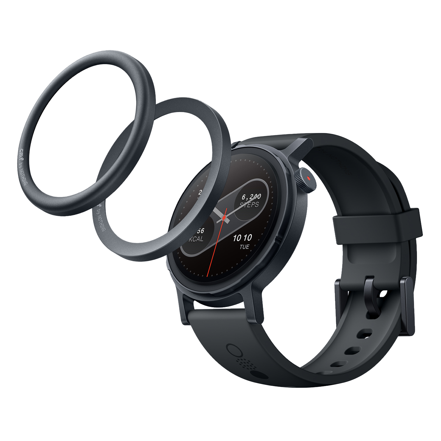 Умные часы CMF Watch Pro 2 (черный силиконовый ремешок)