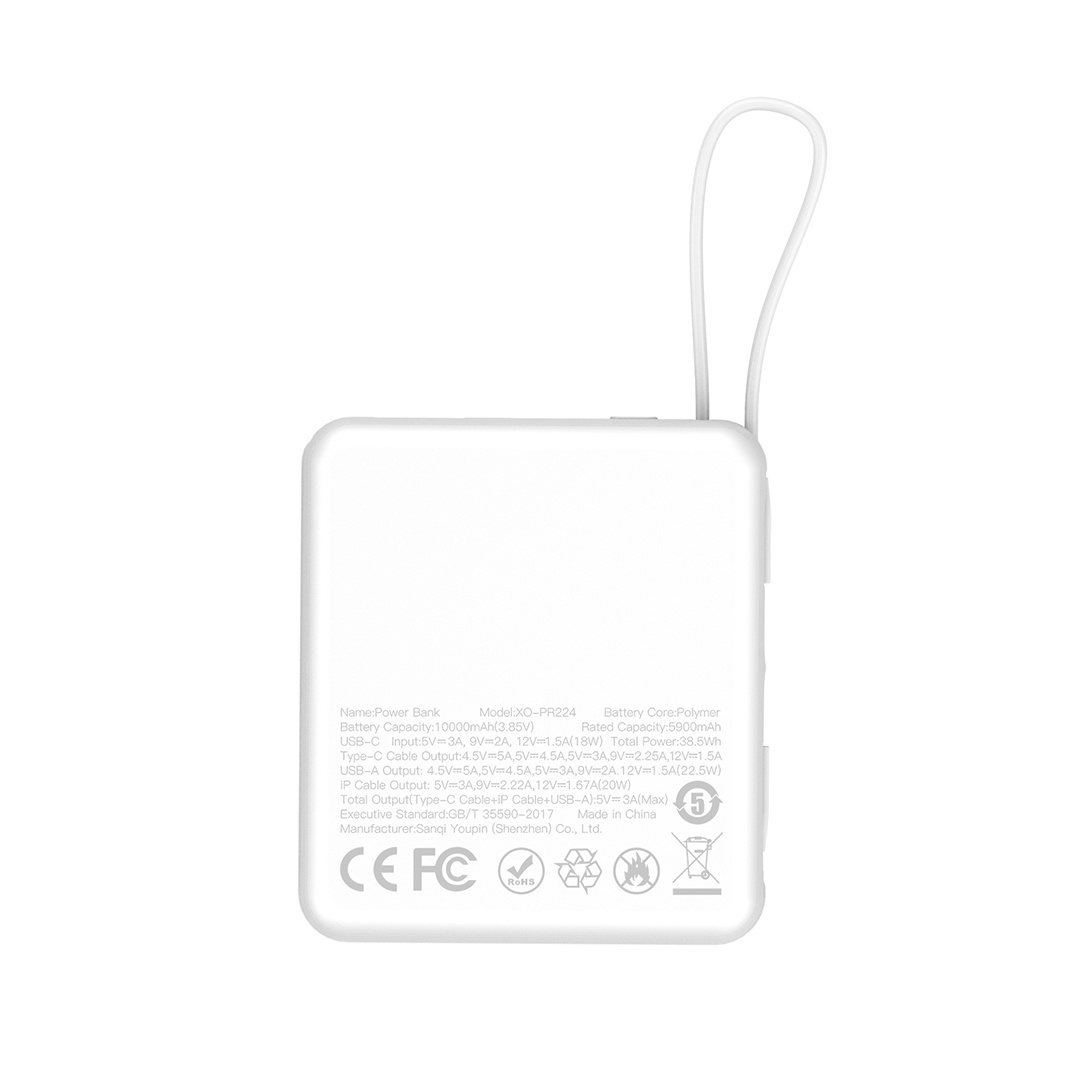 Мини цифровое быстрое зарядное устройство 10 000 mAh QC 22,5 Вт/PD 22,5 Вт PR224