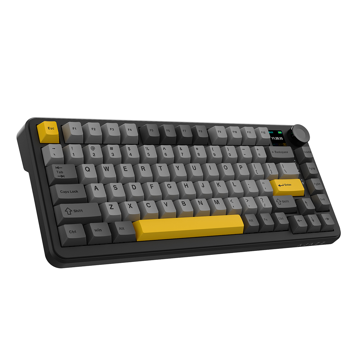 Компьютерная клавиатура AJAZZ AK820 MAX PLUS (черно-серая с желтым)