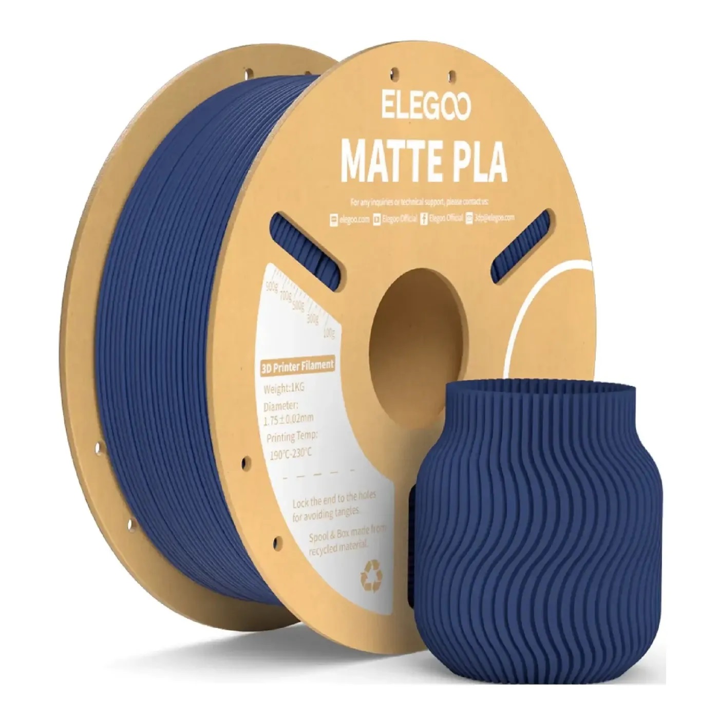 Филамент Elegoo PLA MATTE, 1.75 мм, 1 кг, темно-синий