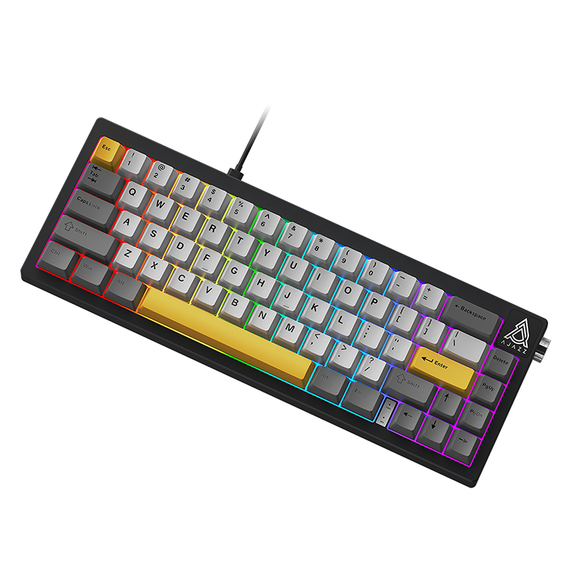 Проводная игровая клавиатура AJAZZ AK650 Moon Yellow Switch (серый/белый/желтый)