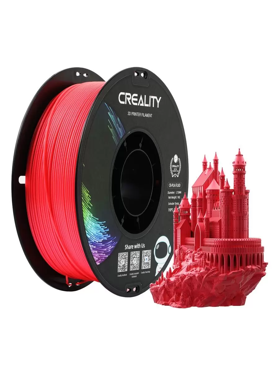 Филамент Creality CR-PLA Fluorescent Red 1.75mm 1KG