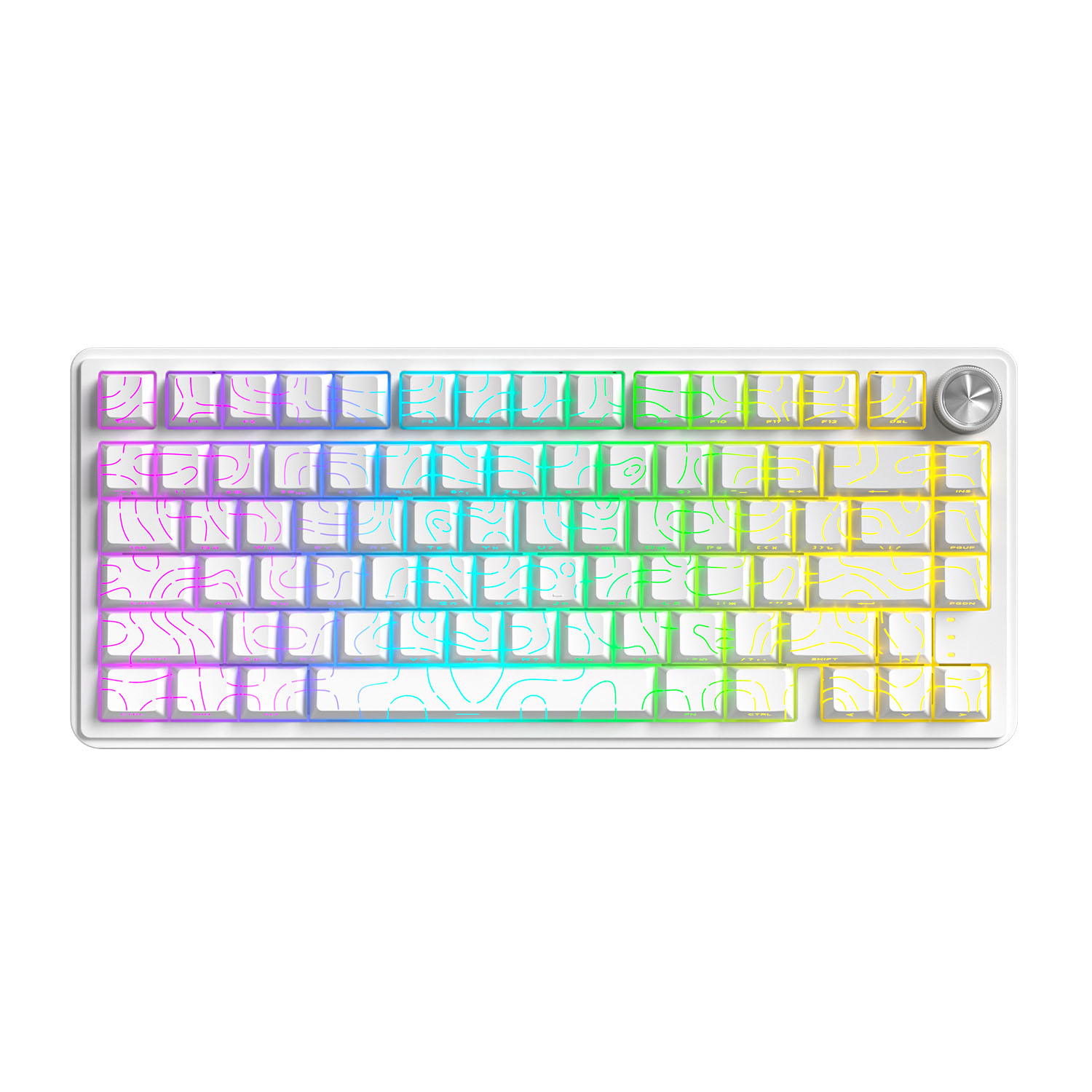 Беспроводная игровая клавиатура CYBERLYNX RX75 PRO Panda Silent Switch (белый)
