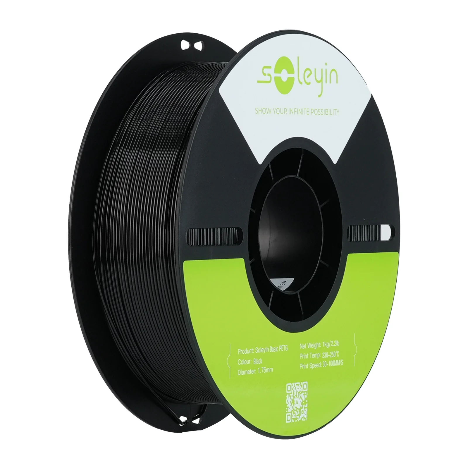 Филамент Creality PETG Basic Soleyin, 1.75 мм, 1 кг, черный