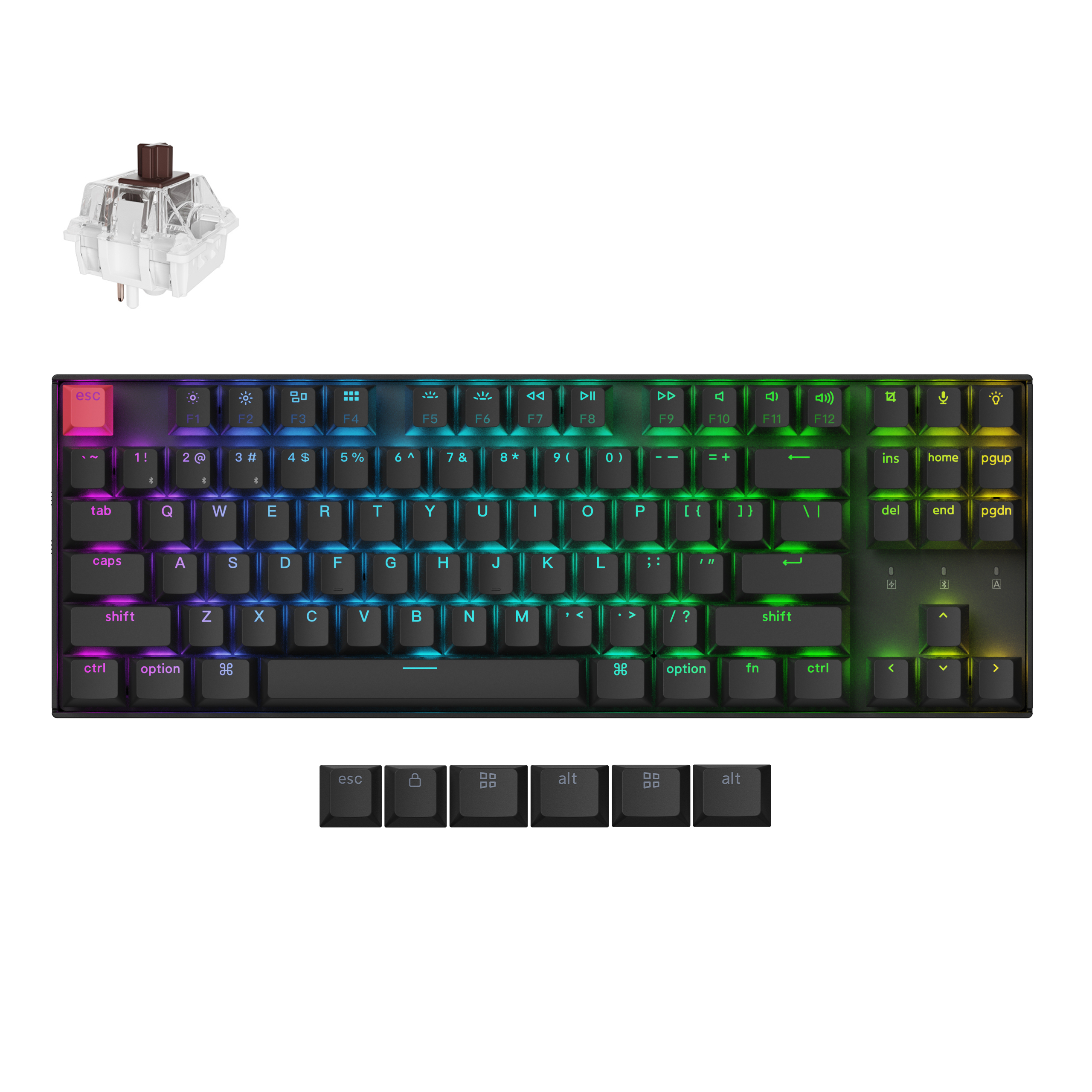 Компьютерная клавиатура Keychron K8 RGB Brown Switch (K8X-B3) черная