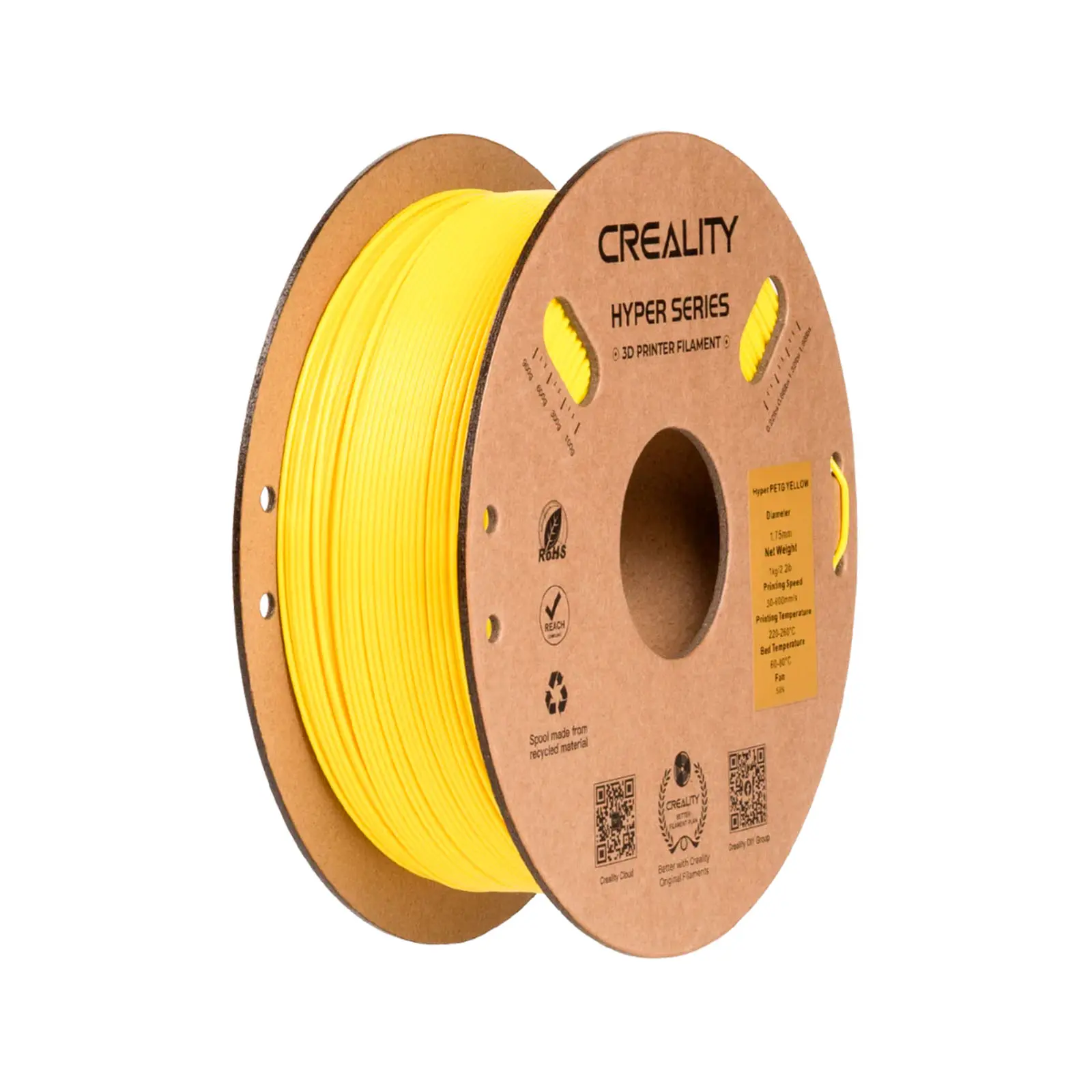 Филамент Creality PETG Hyper, 1.75 мм, 1 кг, желтый