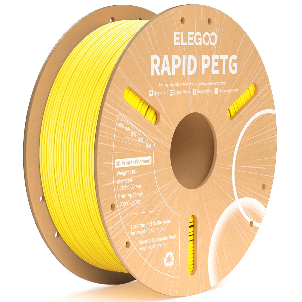 Филамент Elegoo PETG Rapid, 1.75 мм, 1 кг, желтый