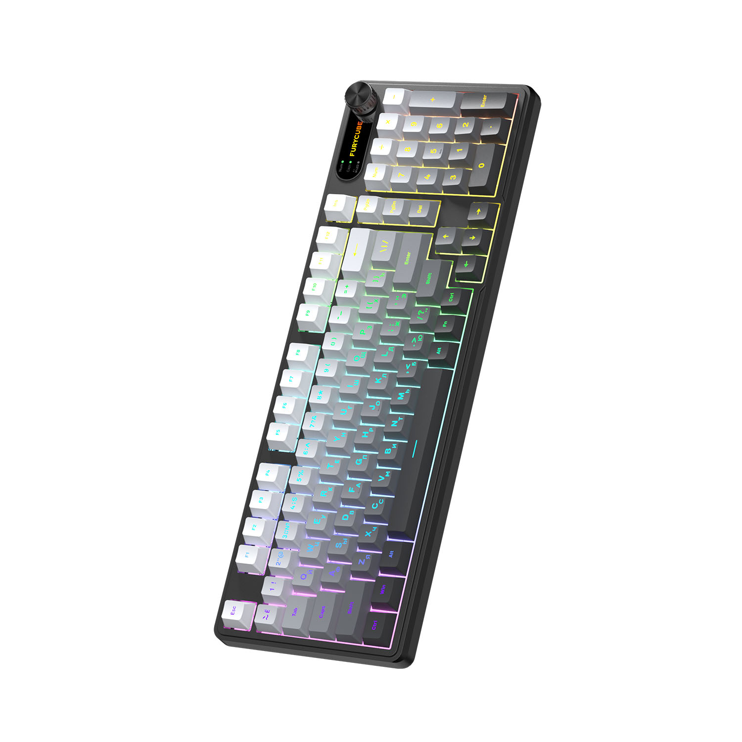 Беспроводная игровая клавиатура FURYCUBE IP98S PRO (градиент/серый)