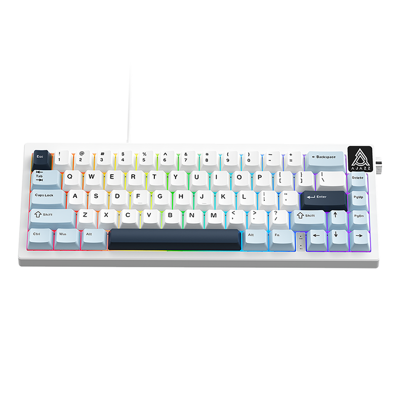 Проводная игровая клавиатура AJAZZ AK650 Sea Salt Switch (синий/белый)