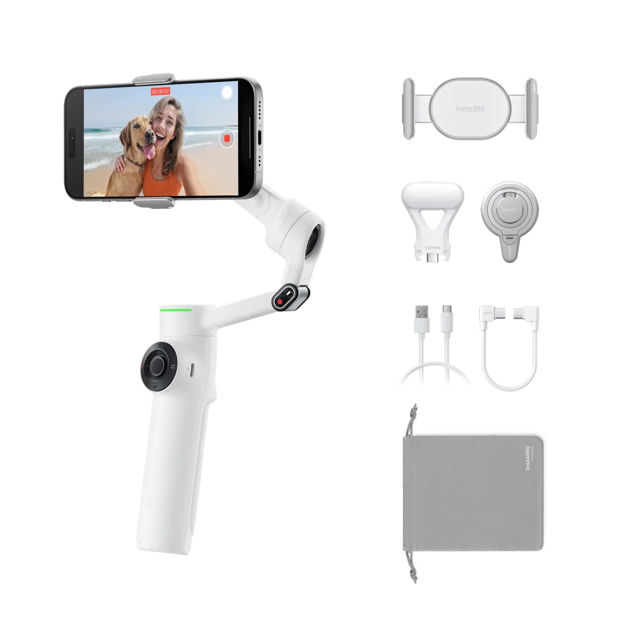 Стабилизатор для мобильного телефона INSTA360 FLOW 2 PRO CREATOR BUNDLE (Белый)