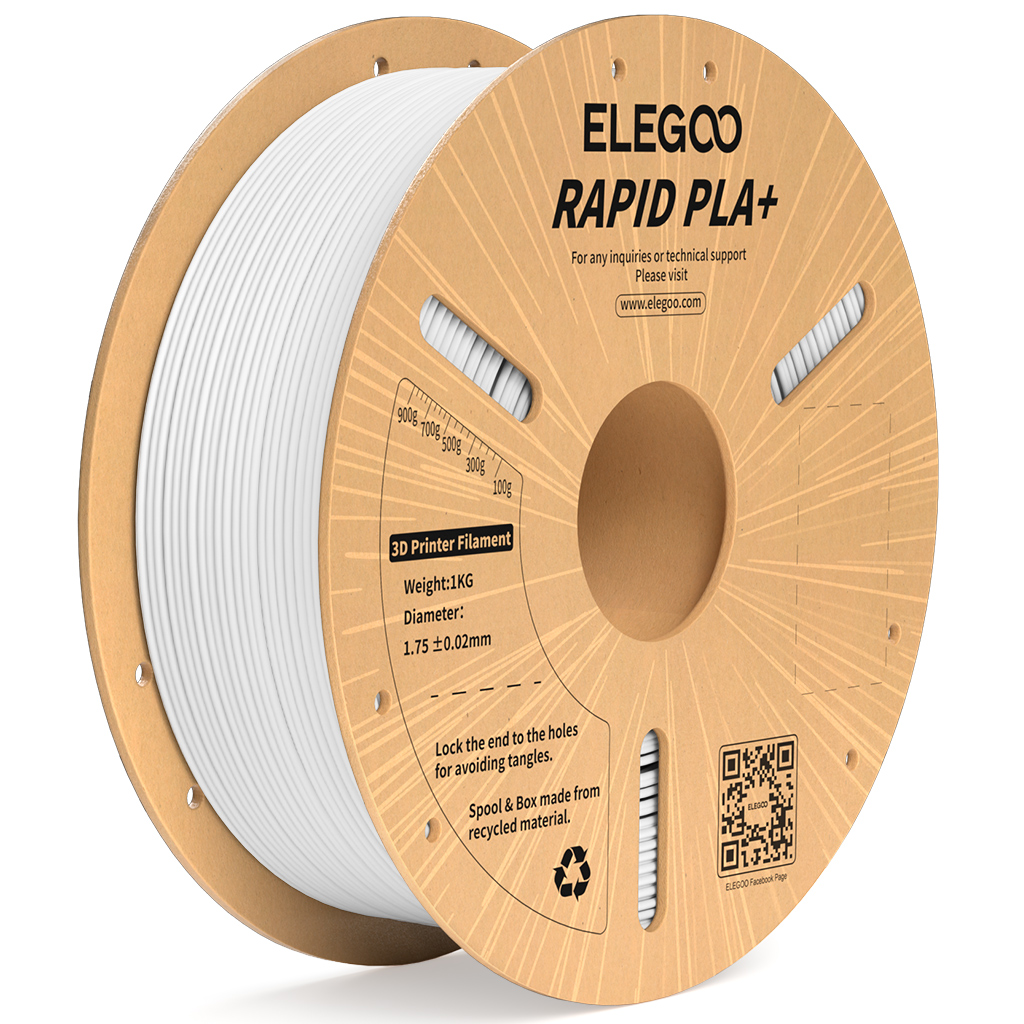 Филамент Elegoo PLA+ Rapid, 1.75 мм, 1 кг, белый