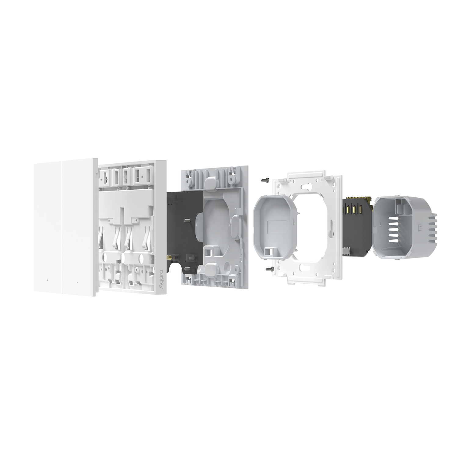 Настенный выключатель Aqara H1 EU (без нейтрали, 2 клавиши) (белый)