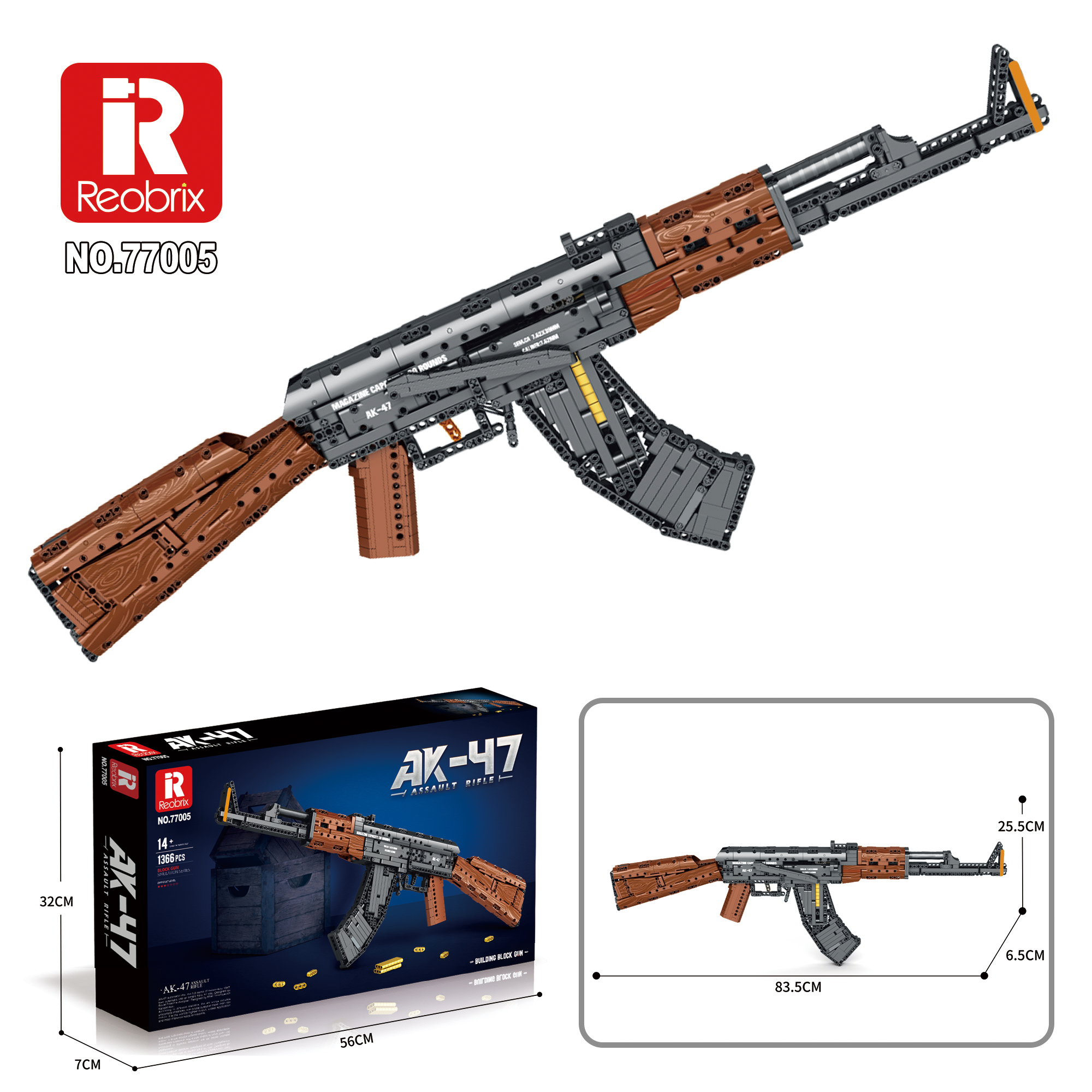 Конструктор Штурмовая винтовка АК-47 Reobrix 77005