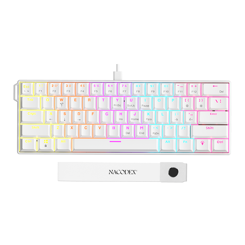 Проводная игровая клавиатура AJAZZ NK61 Red Switch (белый)