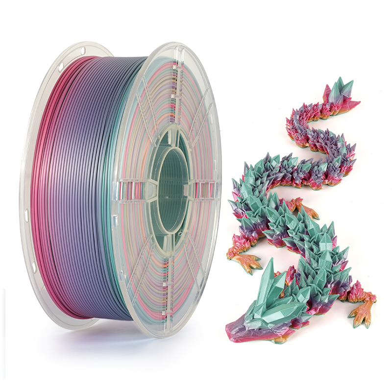 Филамент Kingroon New PLA Silk Rainbow 1.75mm 1KG