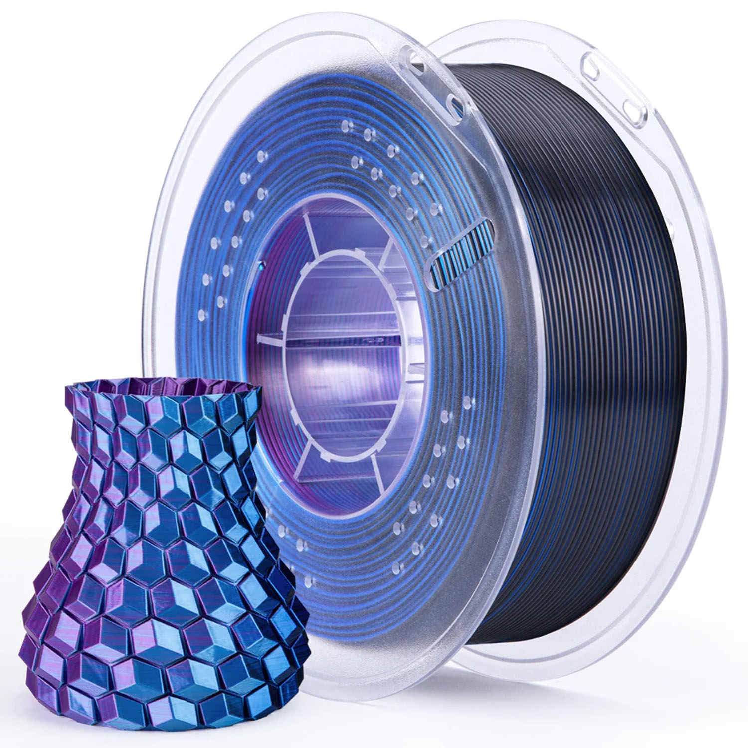 Филамент Elegoo PLA Silk, 1.75 мм, 1 кг, сине-фиолетово-черный