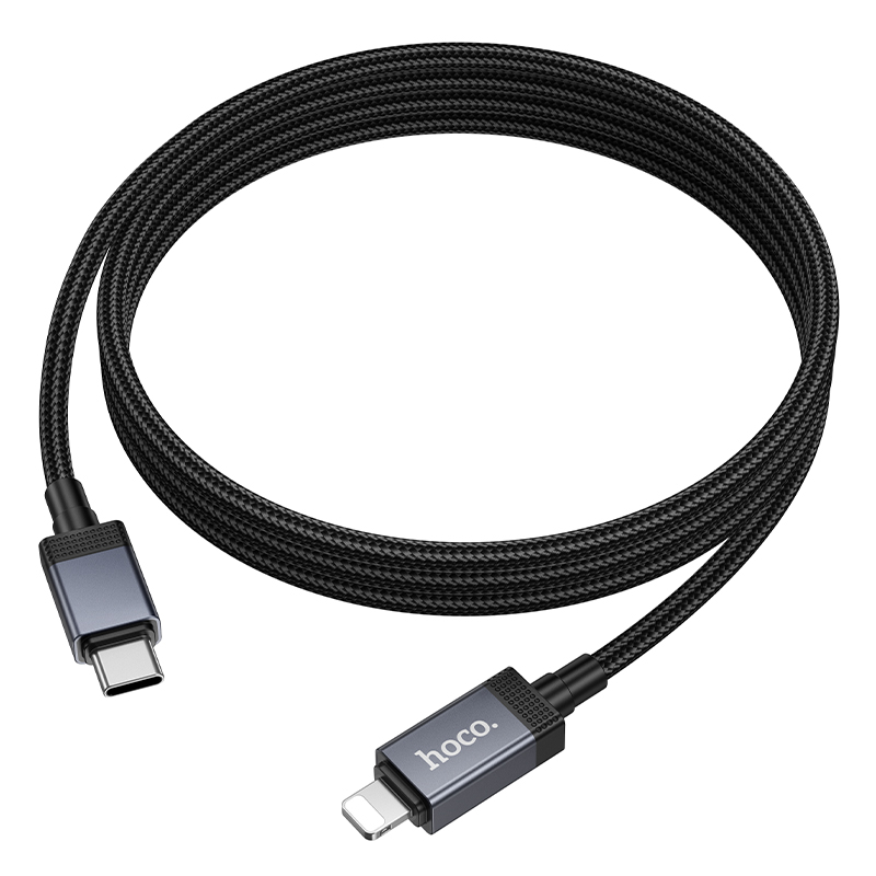 Кабель для зарядки и передачи данных Hoco X118 Generous PD27W с дисплеем (Lightning, черный)