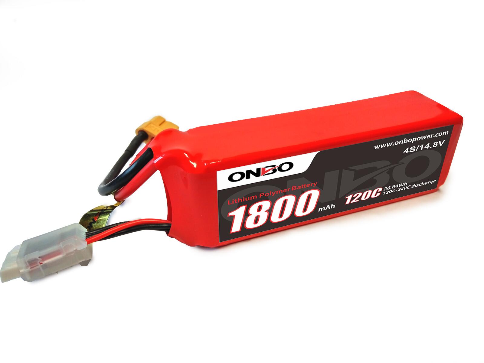 Литиевый аккумулятор Onbo 1800mAh 4S (120C) XT60