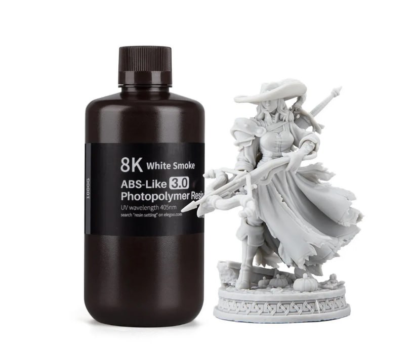 Фотополимерная смола Elegoo 8K ABSlike V3.0 1000g (белый дым)