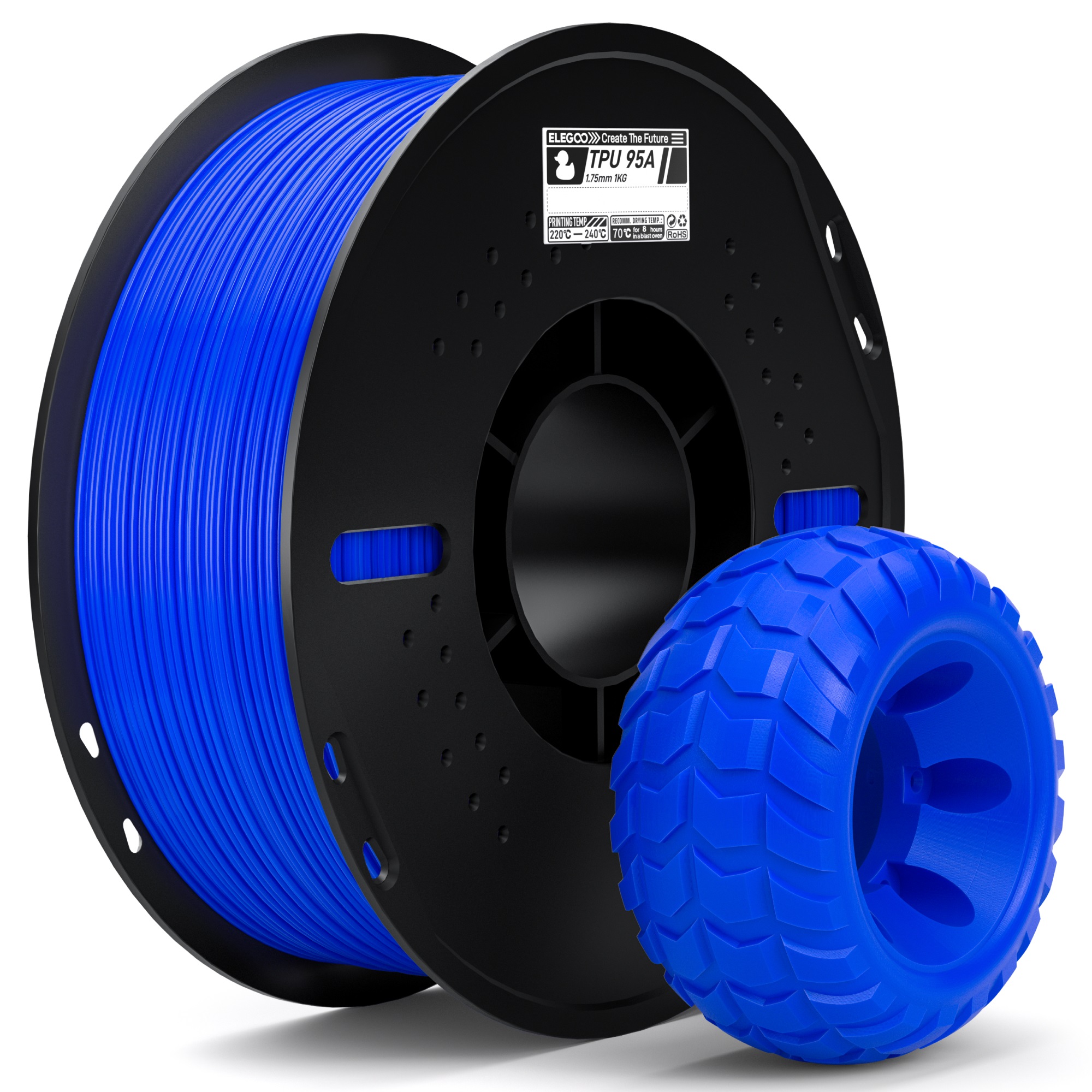 Филамент Elegoo TPU, 1.75 мм, 1 кг, синий