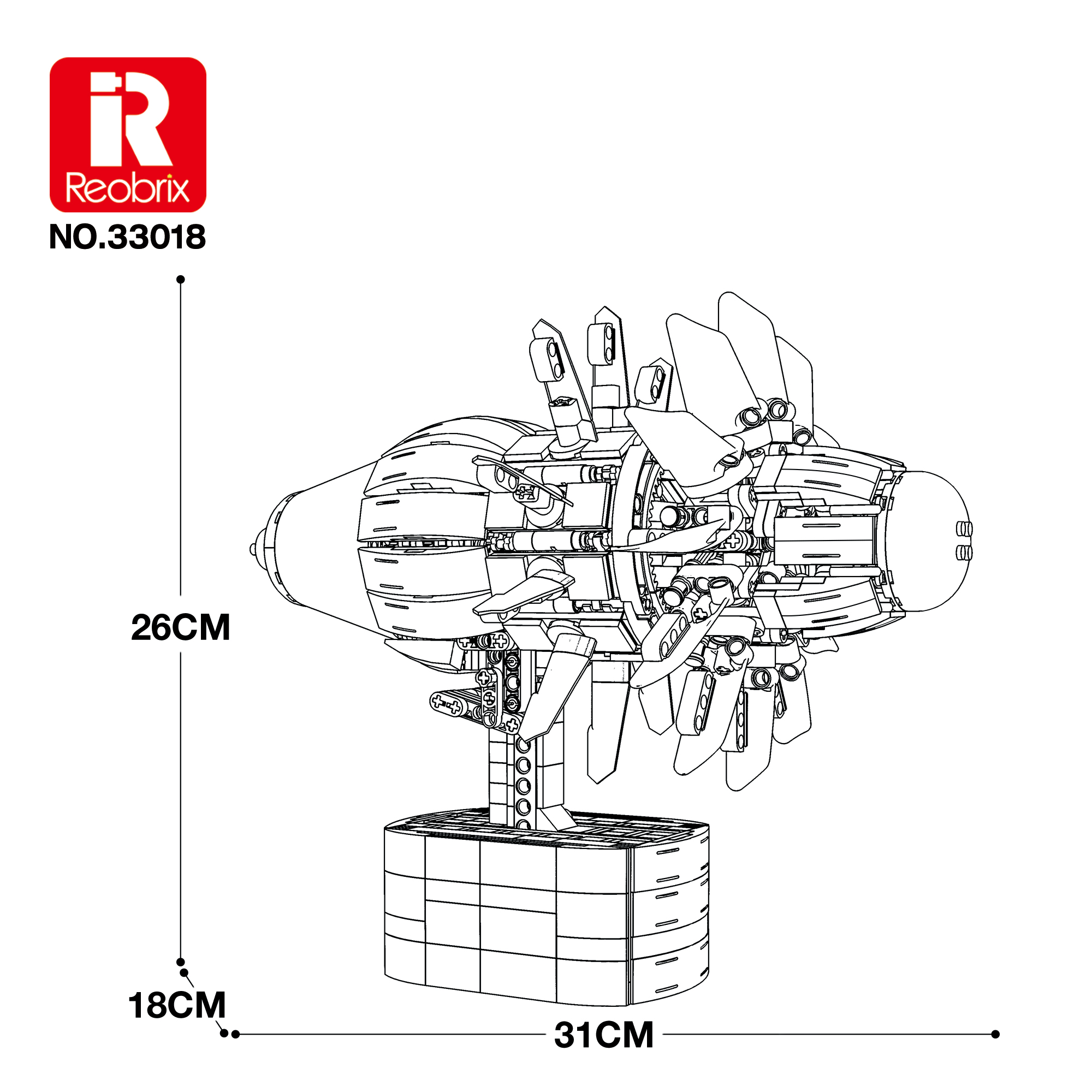 Конструктор Самолётный Двигатель Reobrix 33018