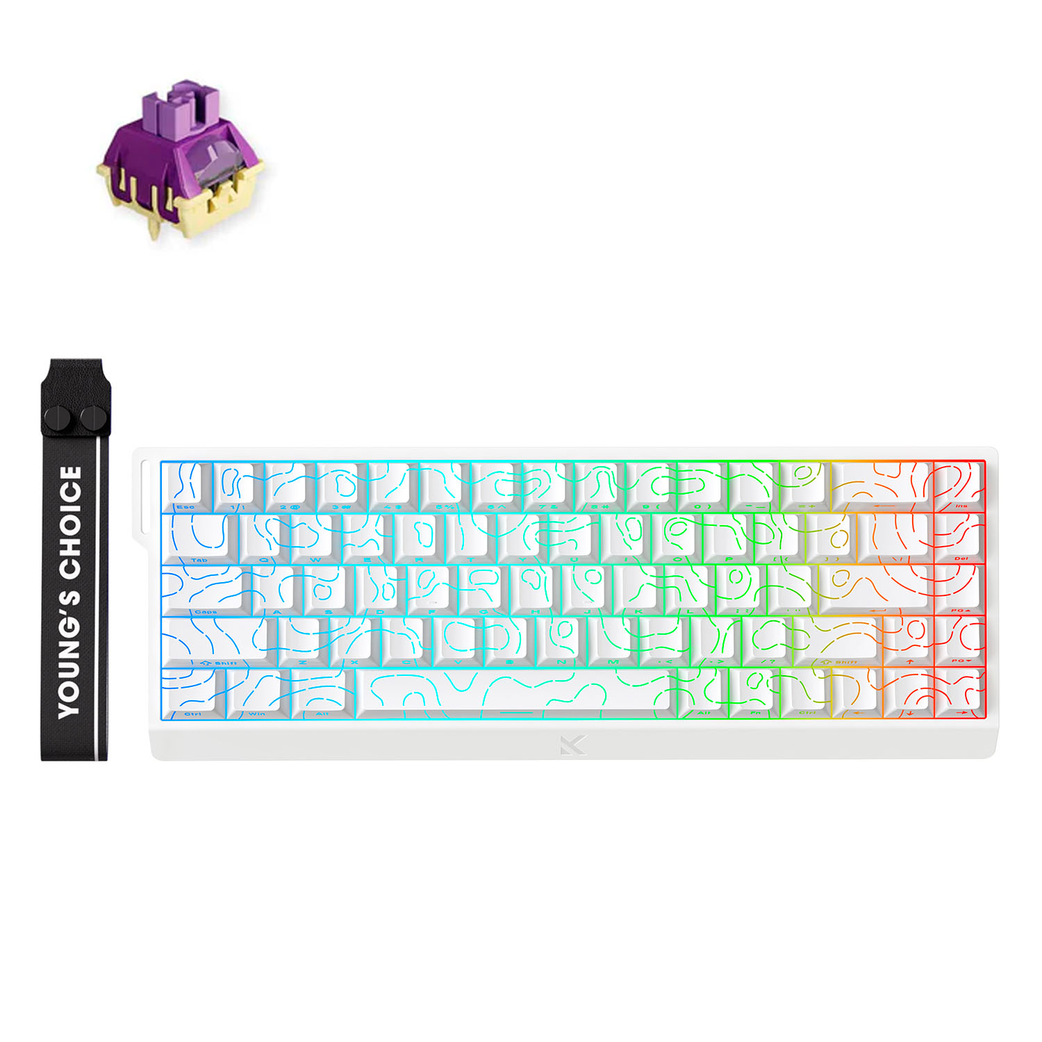 Проводная игровая клавиатура MCHOSE Ace 68 Ultra Esports TTC Dragon Lord Magnetic Switch (белый)