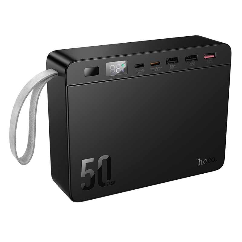 Внешний аккумулятор Hoco J166 Carretera 22.5W+PD20W с фонариком (50000mAh, черный)