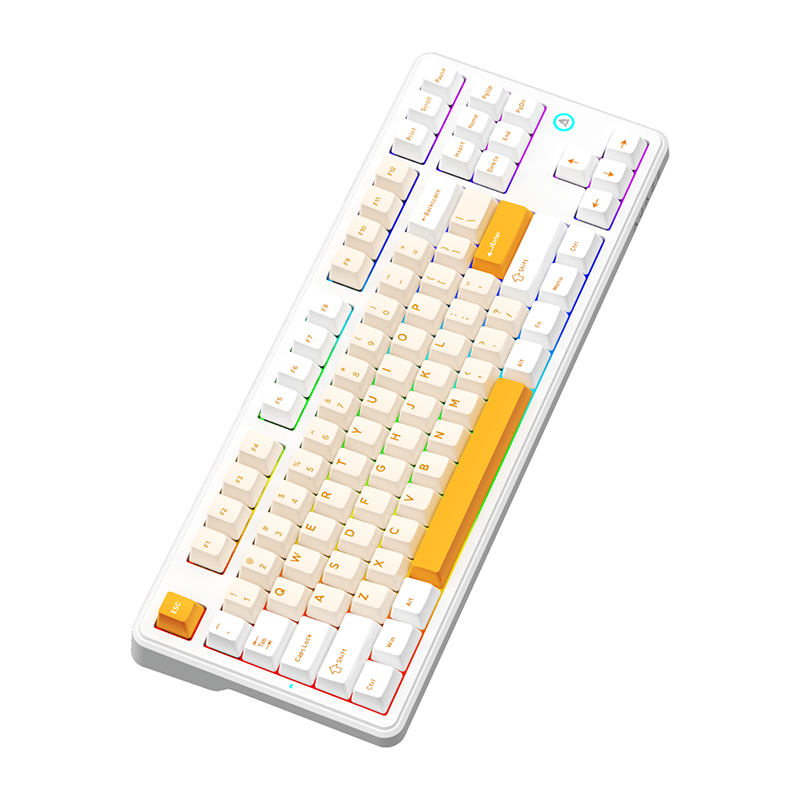 Беспроводная игровая клавиатура AJAZZ AK870 V2 Day Dream Switch (желтый/белый)