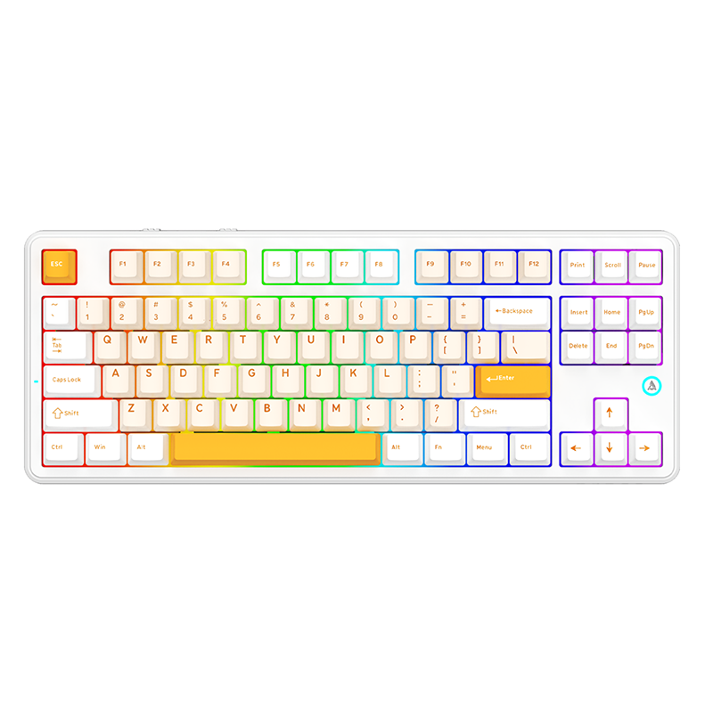 Беспроводная игровая клавиатура AJAZZ AK870 V2 Day Dream Switch (желтый/белый)